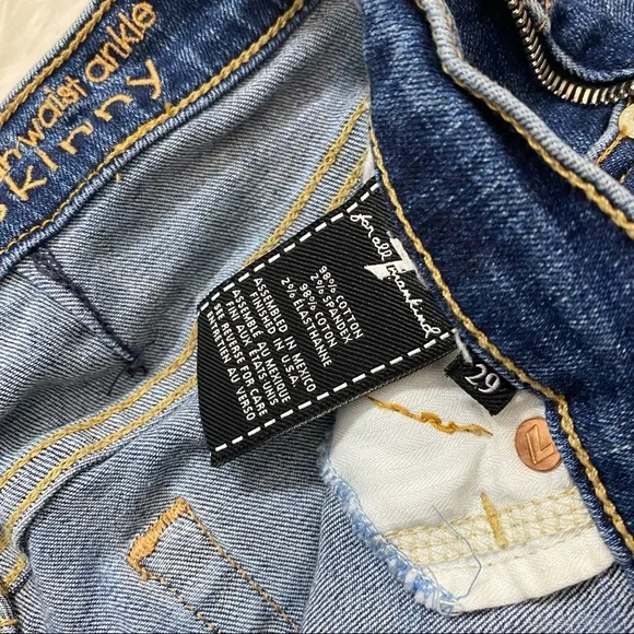 7 FOR ALL MANKIND Zipper Trim Denim Skinny Jean Ankle Pants - Picture 5 of 5